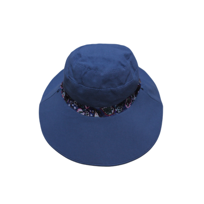 IGO2508393 Dark Blue Double - Sided Printed Wide - Brim Bucket Hat