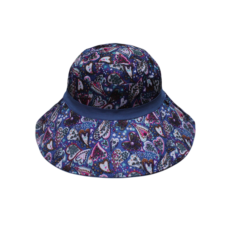 IGO2508393 Dark Blue Double - Sided Printed Wide - Brim Bucket Hat
