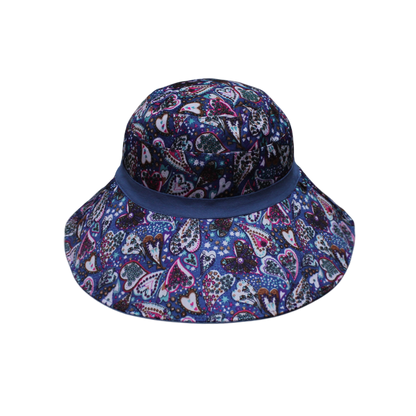 IGO2508393 Dark Blue Double - Sided Printed Wide - Brim Bucket Hat
