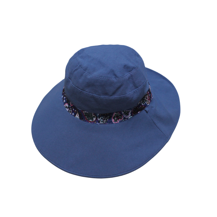 IGO2508393 Dark Blue Double - Sided Printed Wide - Brim Bucket Hat