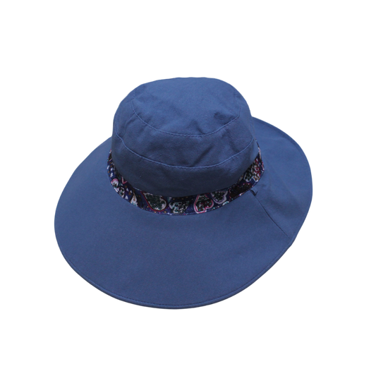IGO2508393 Dark Blue Double - Sided Printed Wide - Brim Bucket Hat