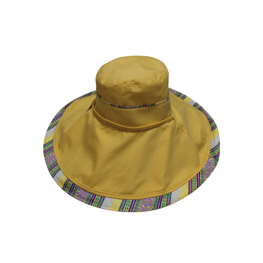 IGO2508395 Yellow Contrast Webbing Extra Wide - Brim Bucket Hat