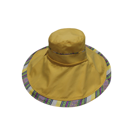 IGO2508395 Yellow Contrast Webbing Extra Wide - Brim Bucket Hat