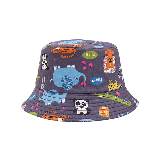 IGO2508405 Dark Grey Multi - Animal Printed Bucket Hat