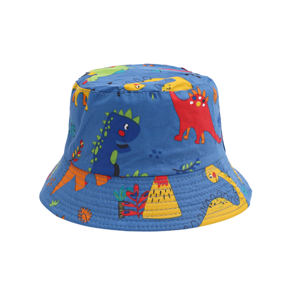 IGO2508409 Blue Colorful Dinosaur Printed Bucket Hat