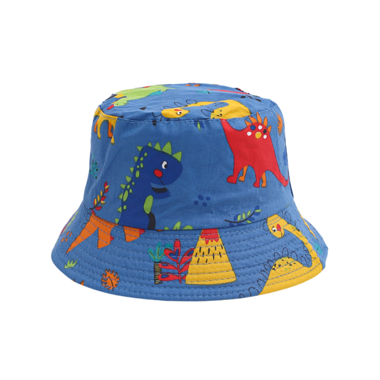 IGO2508409 Blue Colorful Dinosaur Printed Bucket Hat