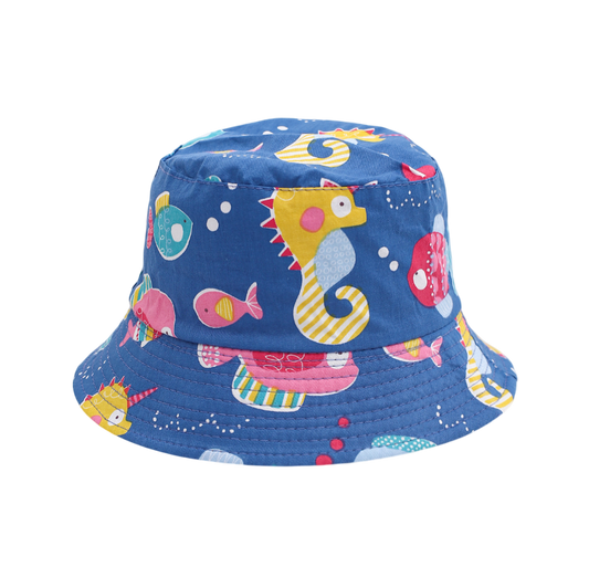 IGO2508411 Blue Marine Life Printed Bucket Hat