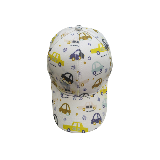 IGO2508415 Cartoon Car Print White Baseball Cap