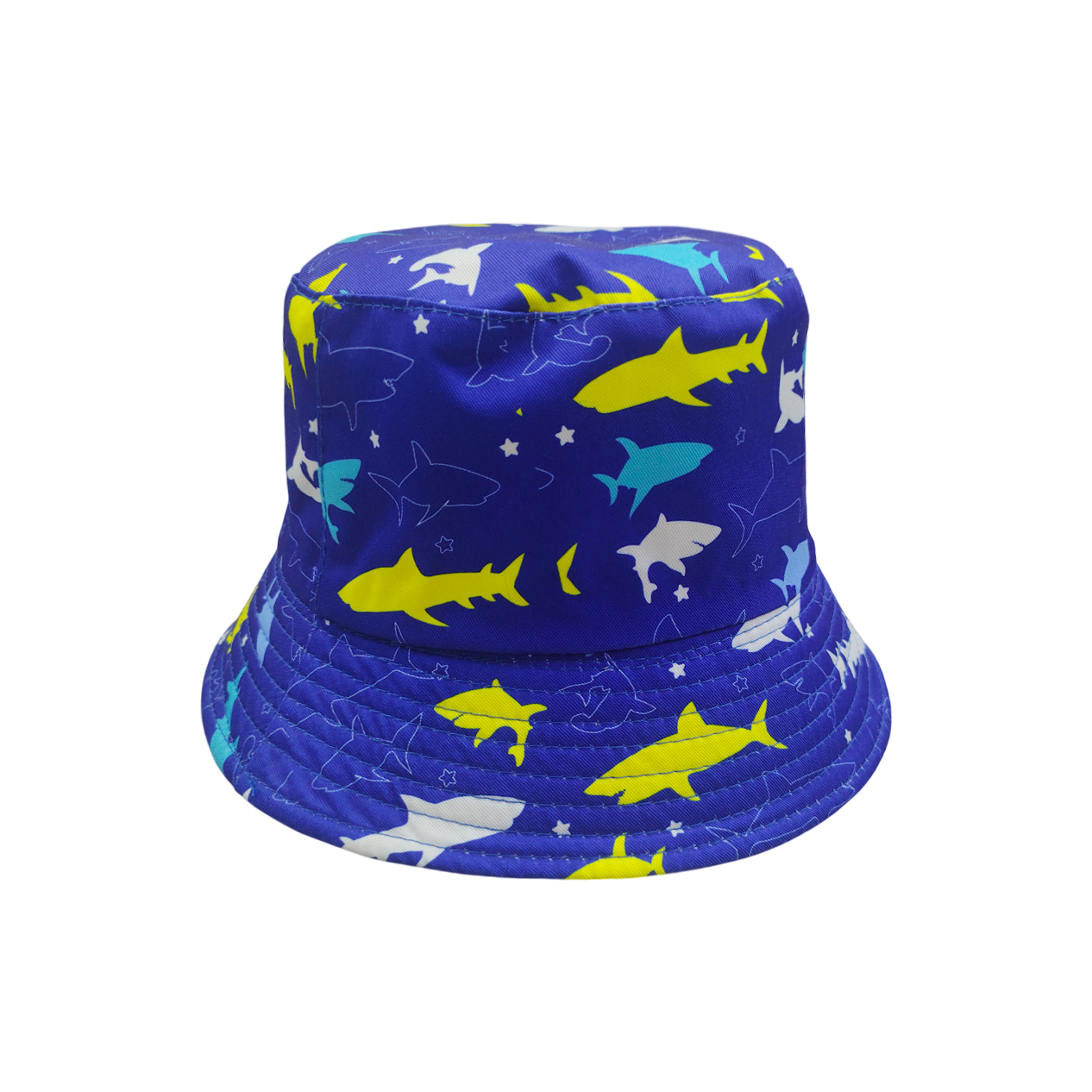 IGO2508425 Dark Blue with Shark and Star Pattern Bucket Hat
