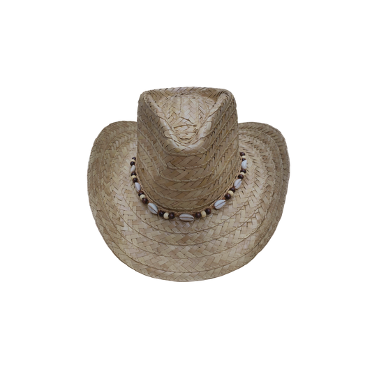 IGO2508438 Shell Bead Band Straw Fedora Hat