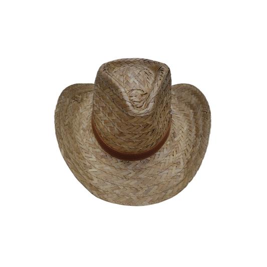 IGO2508439 Brown Leather Band Straw Fedora Hat