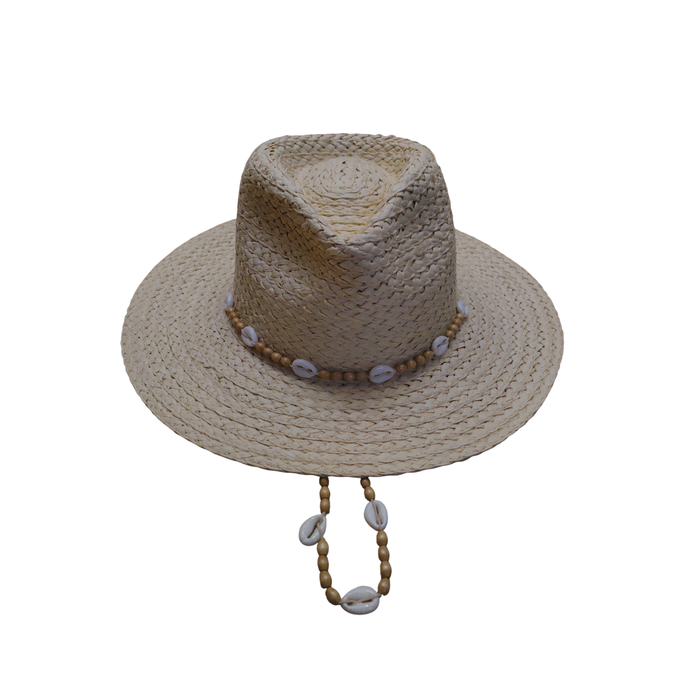 IGO2508450 Shell Beads Straw Fedora Hat