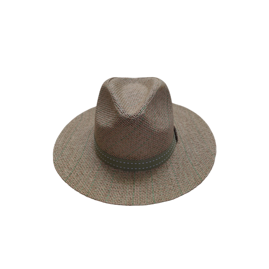 IGO2508464 Stitched Band & Dark Buckle Straw Fedora Hat