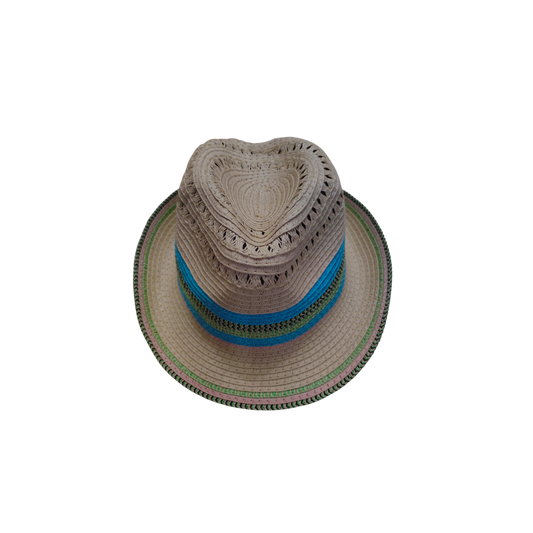 IGO2508465 Colorful Weave Straw Fedora Hat