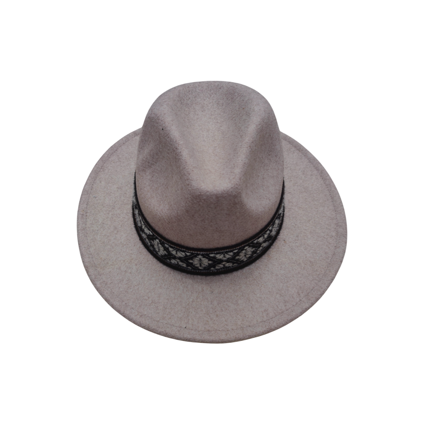 IGO2508477 Black - White Patterned Band Fedora Hat