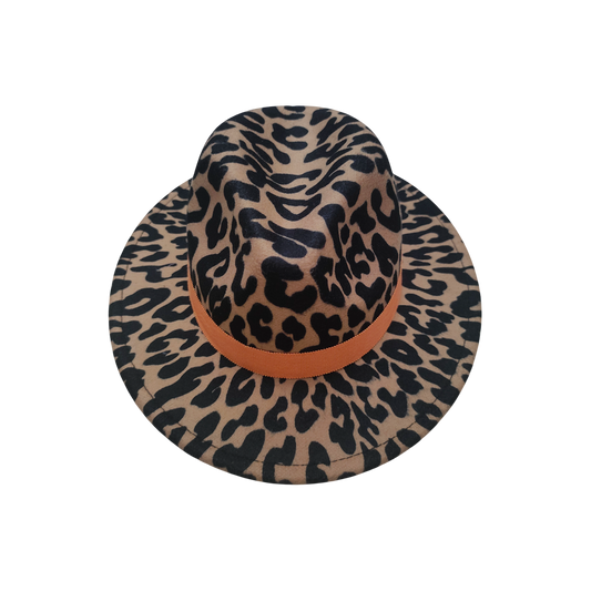 IGO2508478 Leopard Print Fedora Hat