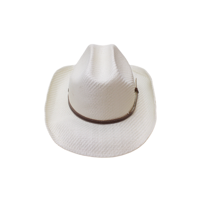 IGO2508271 Leather - Strapped Western Woven Straw Fedora