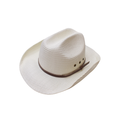 IGO2508271 Leather - Strapped Western Woven Straw Fedora