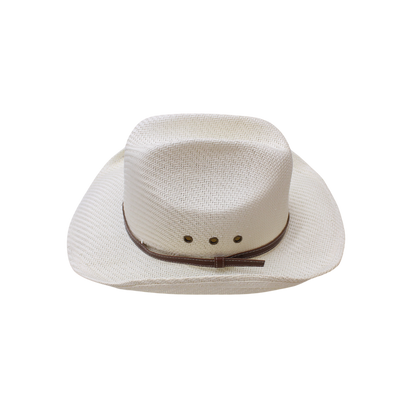 IGO2508271 Leather - Strapped Western Woven Straw Fedora