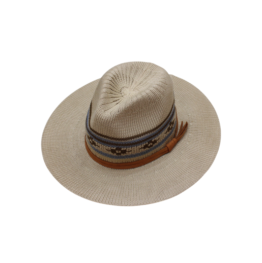 IGO2508274 Ethnic - Ribbon Woven Straw Fedora