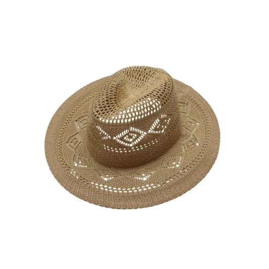 IGO2508277 Hollow - Out Pattern Woven Straw Fedora