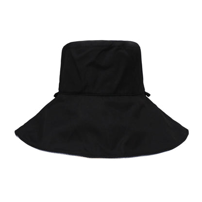 Cotton Hat | Reversible Solid & Striped Wide Brim – Taupe