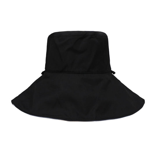 Cotton Hat | Reversible Solid & Striped Wide Brim – Taupe