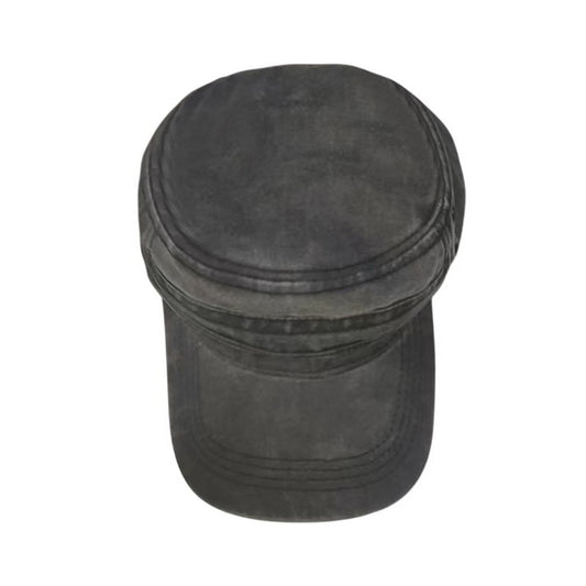 Cadet Cap | Washed Finish Military Style – Dark Grey