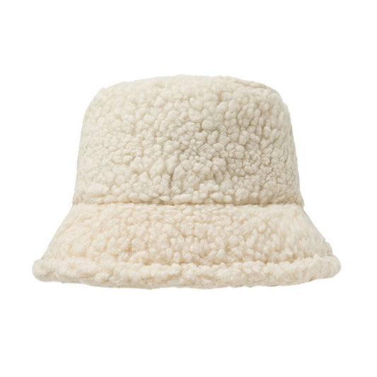 Fashion Hat | Teddy Fleece Textured Design – Cream
