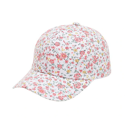 Patterned Baseball Cap | Kids Floral Print Cap – Pink