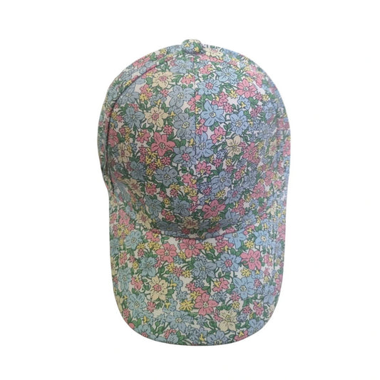 Patterned Baseball Cap | All-Over Floral Print – Blue