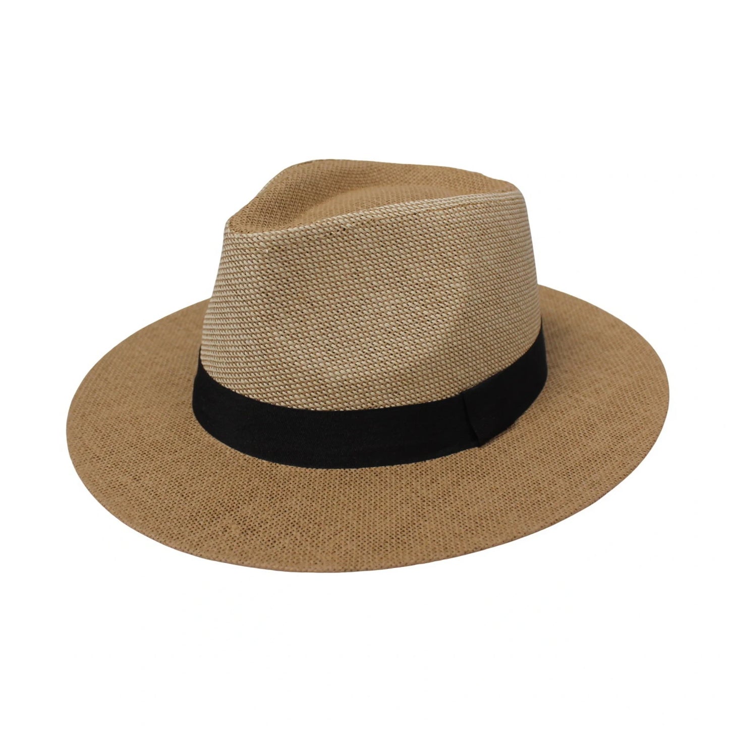 Straw Fedora Hat | Classic Woven with Black Band – Natural