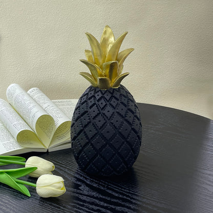 【Pre-order: 30-day lead time | MOQ: 120 units】 Resin Pineapple Sculpture | Black/White, Small/Large | Home Decor