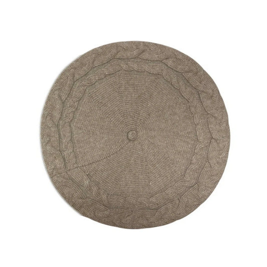 Fashion Hat | Circular Cable Knit Beret – Khaki