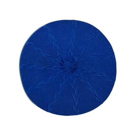 Fashion Hat | Radial Cable Knit Beret – Blue
