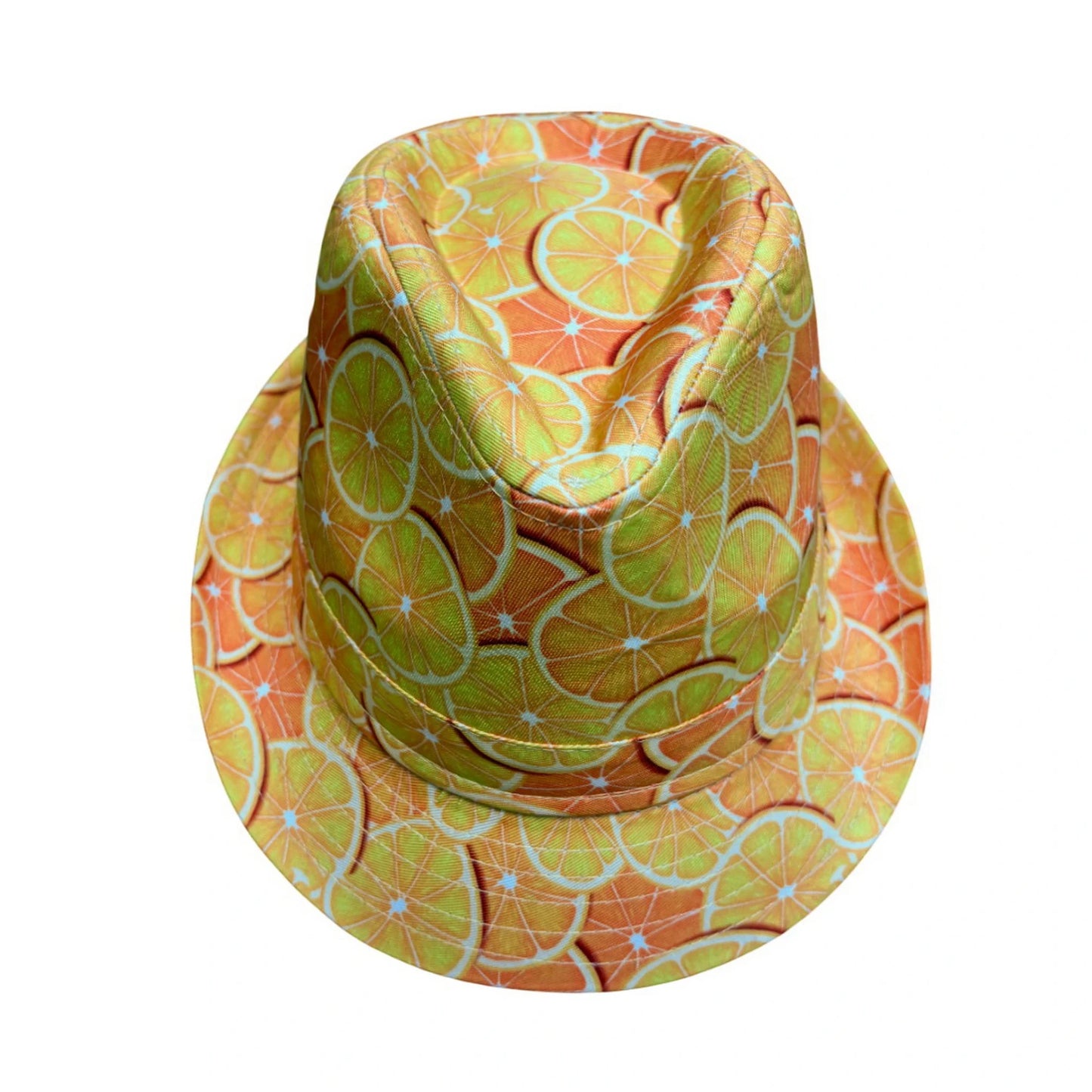 Cotton Trilby Hat | Citrus Slice Print – Orange