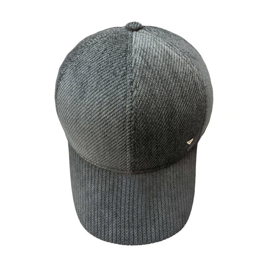 Baseball Cap | Diagonal Texture Panel – Grey & Black