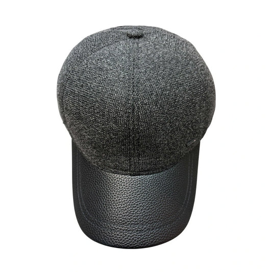 Baseball Cap | Textured Panel & Contrast Peak – Charcoal & Black