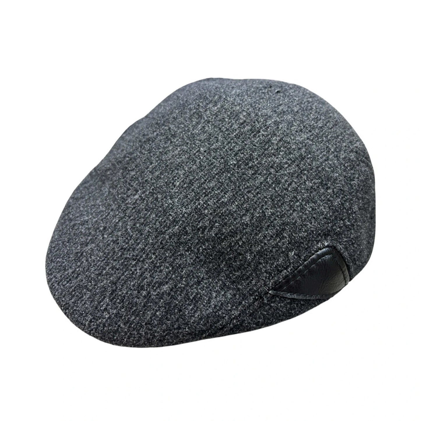 Flat Cap | Triangle Leather Patch – Grey