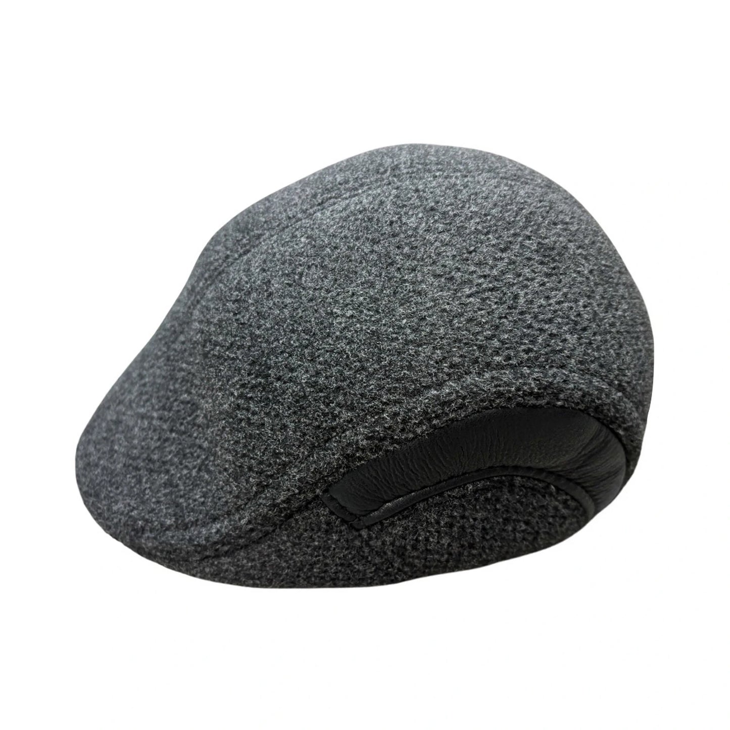 Flat Cap | Leather Accent Detail – Grey