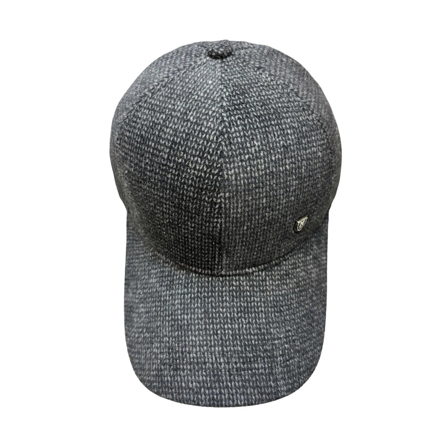 Baseball Cap | Textured Pattern & Side Metal Detail – Grey