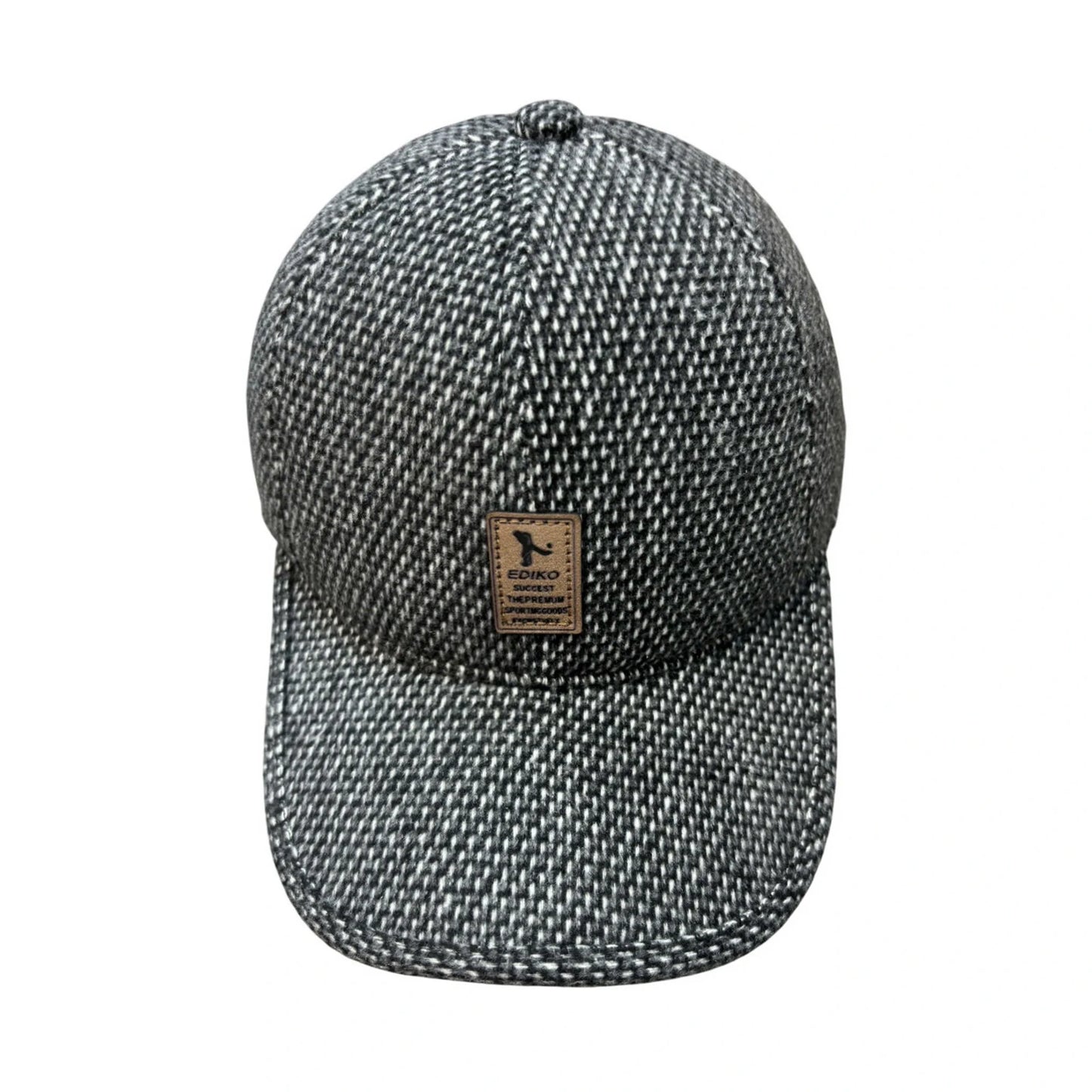 Baseball Cap | Textured Pattern & Front Patch – Grey