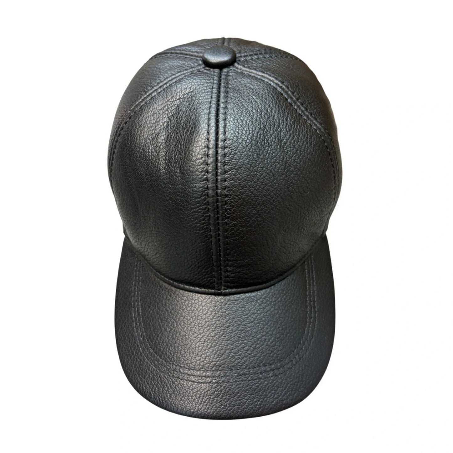 Baseball Cap | Genuine Sheepskin Leather Structured – Black