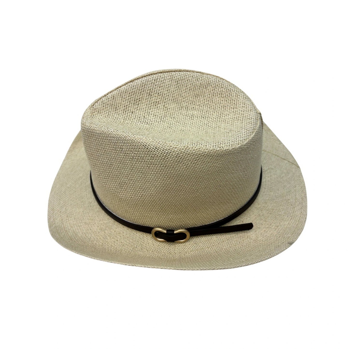 Straw Cowboy Hat | Breathable Beige Straw with Leather Band – Beige