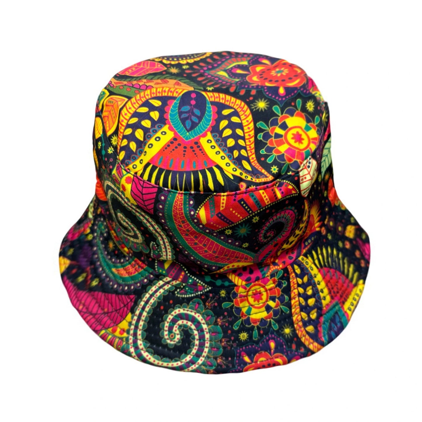 Patterned Bucket Hat | Multicolour Paisley Print – multicolour