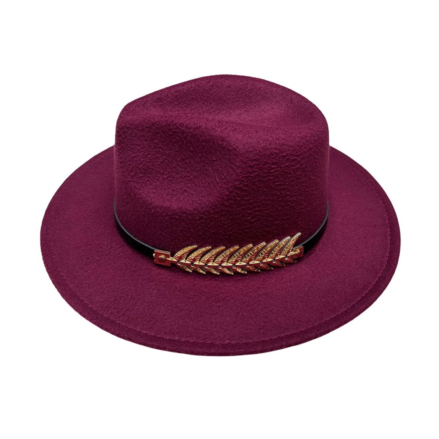 Fashion Hat | Burgundy Hat with Gold Leaf Detail – Burgundy