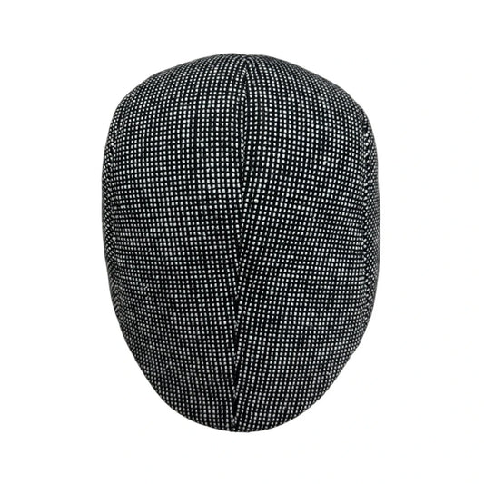 Flat Cap | Black & White Dotted Flat Cap – Black & White