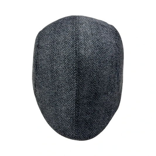 Flat Cap | Dark Grey Herringbone Flat Cap – Dark Grey