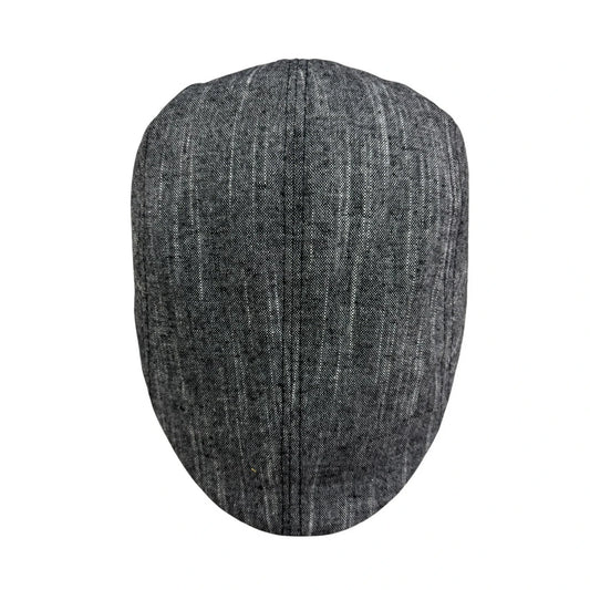 Flat Cap | Linen-Like Slub Texture – Dark Grey