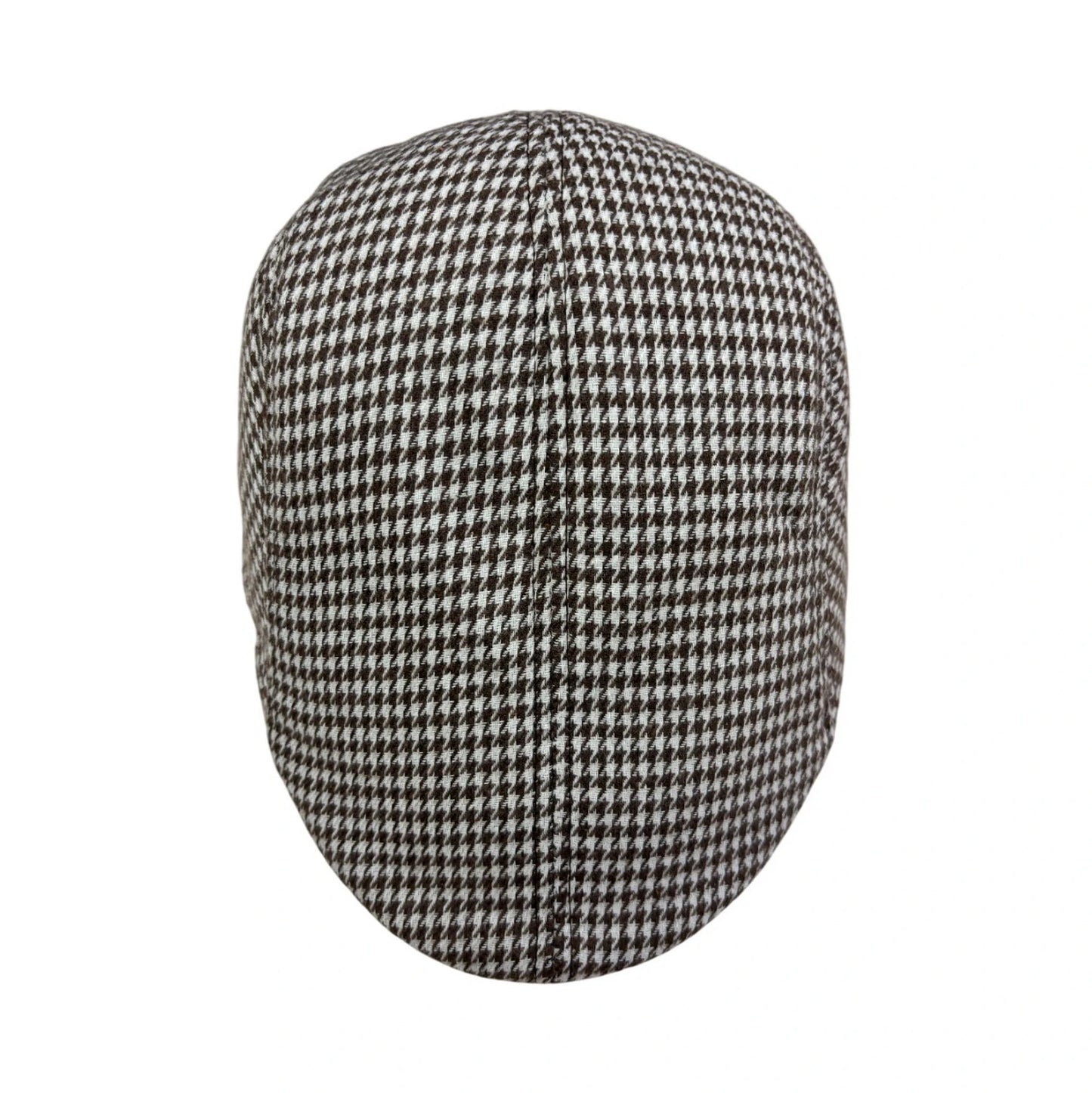Flat Cap | Brown & White Houndstooth – Brown & White